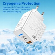 Szybka ładowarka zasilacz USB A Plus USB C 65W QC3.0+ D3 Kolor BIAŁY CZARNY