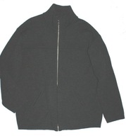 CLASSIC KNITTING_Cudny SWETER PULOWER_ciemny szary zamek wełna ciepły_XXL