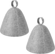 FILCOWY KAPELUSZ DO SAUNY CZAPKA CZEPEK AKCESORIA ZESTAW 2 SZT SZARY