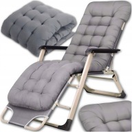 Leżak Ogrodowy 2w1 Składana Leżanka Łóżko z Poduszką Mocny Fotel na Taras