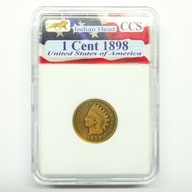 1 cent 1898 USA Indianin w plastikowym slabie moneta