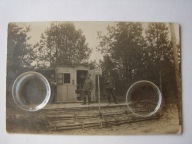 Stacja Jasna ost - stara pocztówka - żołnierze , trąbka, chorągiewka