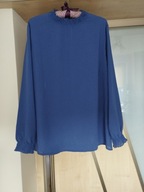 BLUZKA NIEBIESKA DŁUŻSZA LUŹNA Z ŁADNYM PÓŁGOLFEM R.44