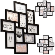 RAMKA NA ZDJĘCIA 10x15 DUŻA MULTI FOTO 10 ZDJĘĆ CZARNA KOLAŻ NA ŚCIANĘ LOFT