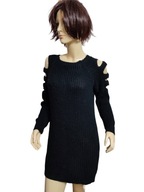 DEBY DEBO DŁUGI sweter sukienka ładny rękaw 36