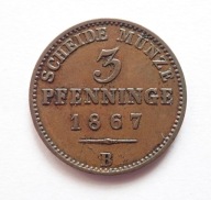 Prusy 3 pfenninge 1867 B