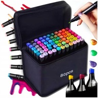 MARKERY ALKOHOLOWE 80 SZT DWUSTRONNE FLAMASTRY MAZAKI ZESTAW