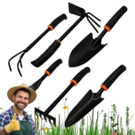 ZESTAW 6 NARZĘDZI OGRODNICZYCH 2x ŁOPATKA 2x GRABKI MOTYKA PAZURKI KOPACZKA