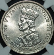 Litwa - 10 Litu 1936 - Vytautas Didysis - MS 63 - NGC