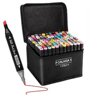 MARKERY ALKOHOLOWE 120 SZT DWUSTRONNE FLAMASTRY GALAXIA PRO