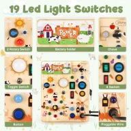 Tablica Manipulacyjna LED Montessori JOYREAL Zwierzątka