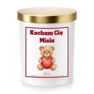 Świeca KOCHAM CIĘ MISIU Dla Dziewczyny Prezent Na Walentynki Świeczka