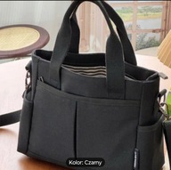 Czarna Torebka Damska 2w1 | Shopper na Ramię i do Ręki | Stylowa i Pojemna