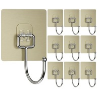 HACZYKI SAMOPRZYLEPNE MOCNE WODOODPORNE WIESZAKI UCHWYTY HAKI 10 SZT.