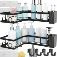 PÓŁKA ŁAZIENKOWA WISZĄCA NAROŻNA POD PRYSZNIC SAMOPRZYLEPNA LOFT 2 SZTUKI