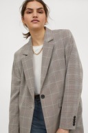 H&M MARYNARKA ŻAKIET BEŻOWY KRATA XL OSTATNIA