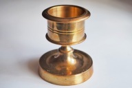 Świecznik mosiężny solidny na grubą świecę ciężki stabilny mosiądz