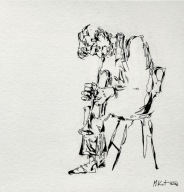 ORYGINALNY RYSUNEK MUZYK JAZZ JAZZMAN TRĘBACZ