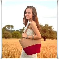 Koszyk na ramię torba miejska NA ZAMÓWIENIE ze sznurka kolorowa S DUO