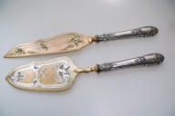 Srebrne sztućce deserowe serwingowe do tortu ciast FZM