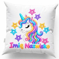 Poduszka 40x40 Jednorożec z Imieniem i Nazwiskiem Personalizowana Prezent