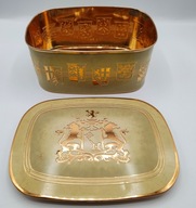 PUSZKA Z HERBEM rewelacyjna STARA, dwa LWY 20 cm