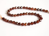 Naturalny HESSONIT granat kulka fasetowana Kula kulki komplet sznurek