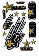 NAKLEJKI NA KASK MOTOR MOTOCYKL ROWER FOX ROCKSTAR