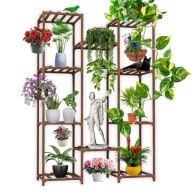 KWIETNIK STOJĄCY NA KWIATY DREWNIANY REGAŁ STOJAK NA DONICZKI PÓŁKI