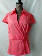 Bluzka kopertowa czerwono-różowa- 42