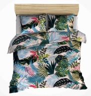 pościel mikrofibra 220x240 + 2x70x80 guzik Pr 03 senne liście