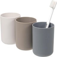 ZESTAW 3 KUBKÓW NA SZCZOTECZKI DO ZĘBÓW 300ML PP LEKKIE TRWAŁE ŁAZIENKOWE