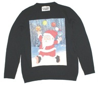 APPAREL ORGINAL_Cudny SWETER_czarny wzór MIKOŁAJ jedyny ŚWIĘTA_XL