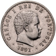 500 reis 1891r. Karol I, Portugalia, srebro