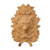 Drewniane ozdoby do domu, Wilk, płaskorzeźba z drewna, prezent dla brata