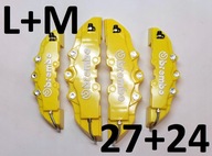 Nakładki 3D zaciski hamulce BREMBO L+M Żółte 27+24