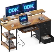 Biurko Komputerowe Gamingowe prostokątny ODK 140 x 52 x 76 cm Vintage
