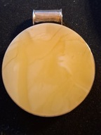 Wisior srebro i bursztyn