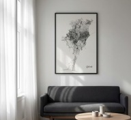 Minimalistyczna mapa miasta na plakacie