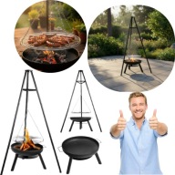 PALENISKO OGRODOWE DUŻE ZE STELARZEM TRÓJNÓG DO GRILLA OGNISKA KOCIOŁEK