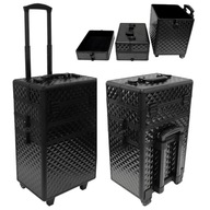 KUFEREK KOSMETYCZNY WALIZKA KUFER LAMPA KOSMETYKI TROLLEY ALUMINIUM