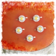 5x Dioda LED Biała Ciepła 1W