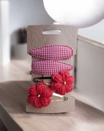 Spinki do włosów szydełkowe kwiatki czerwone 4 szt.