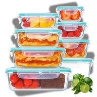 ZESTAW 8X SZKLANE POJEMNIKI NA ŻYWNOŚĆ 8SZT POJEMNIK LUNCHBOX DO LODÓWKI