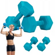 HANTLE BITUMICZNE CIĘŻARKI DO ĆWICZEŃ FITNESS SIŁOWNIA ZESTAW HANTLI 2x2 KG