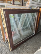 OKNA Mahoniowe Jednoskrzydłowe Drewniane 148x135cm 2 sztuki okno