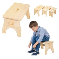 STOŁEK DREWNIANY TABORET PODNÓŻEK PODEST SOLIDNY NATURALNY ZYDEL MOCNY