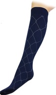 CALZEDONIA podkolanówki granatowe w romby 90 DEN