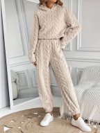 komplet beżowy z misia, spodnie i bluza z kapturem, nowa XL