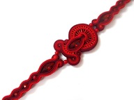 CZERWONA BRANSOLETKA SUTASZ bordowa 100% hand made